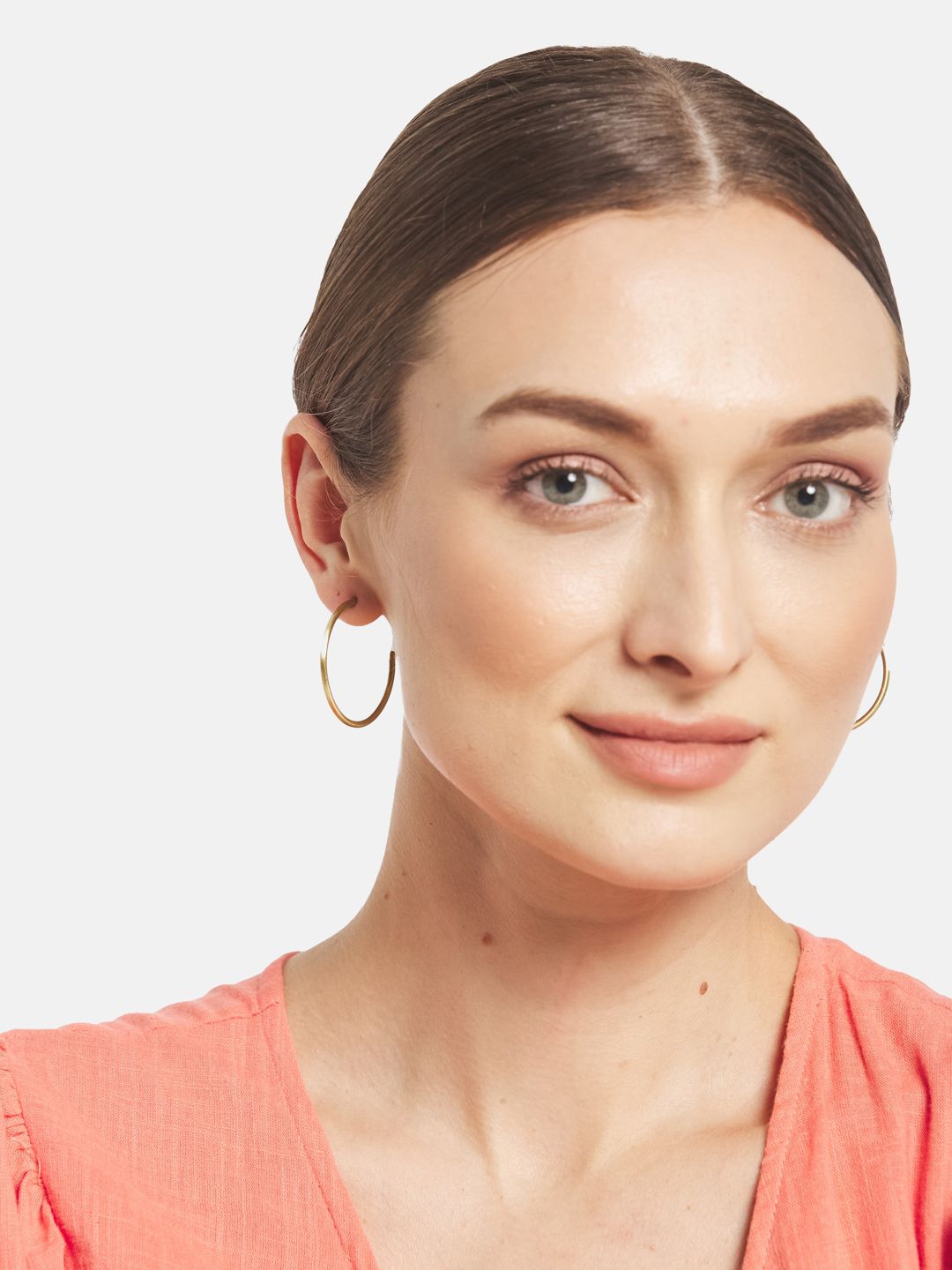 ATIBELLE Gold-Toned Circular Hoop Earrings