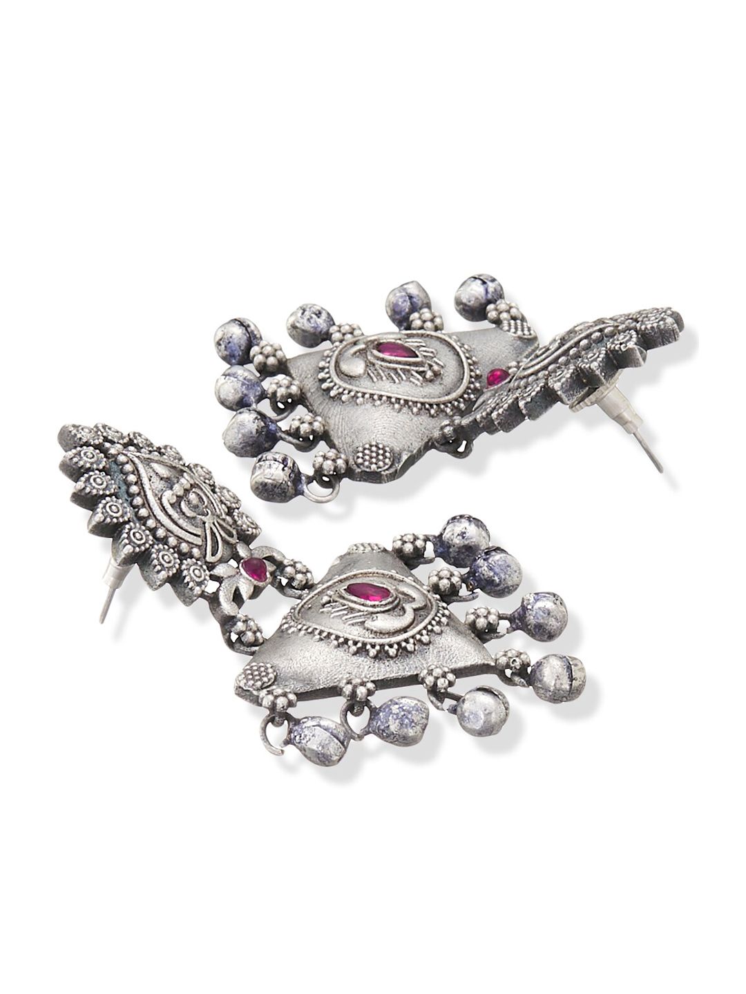ATIBELLE Silver-Plated Contemporary Drop Earrings