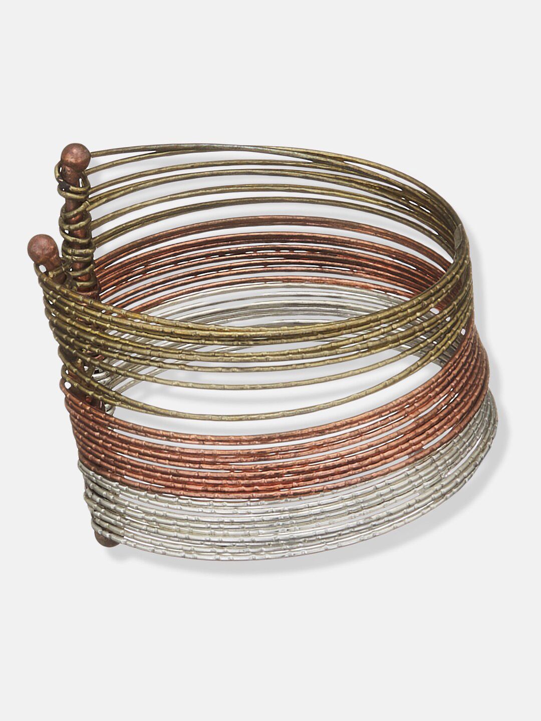 ATIBELLE Silver-Plated Gold-Toned Bangle Set
