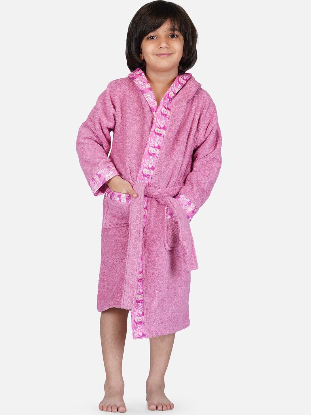 RANGOLI Kids Purple Solid 600 GSM Organic Cotton Bath Robe-picture-33