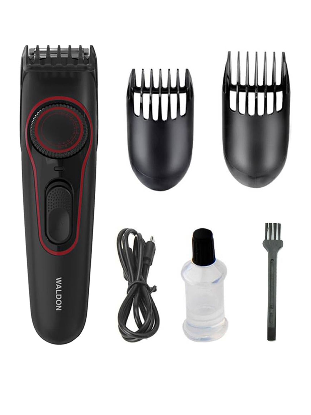 Waldon Men Black Corded & Cordless Stainless Steel Blade Beard Trimmer-picture-55