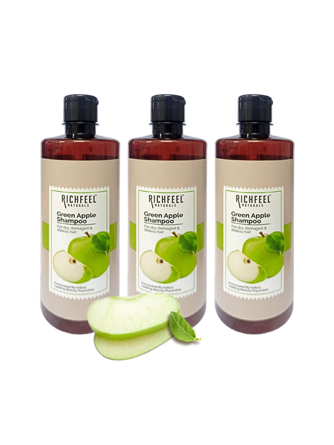 Richfeel Set Of 3 Green Apple Shampoo 500 ml-image-21