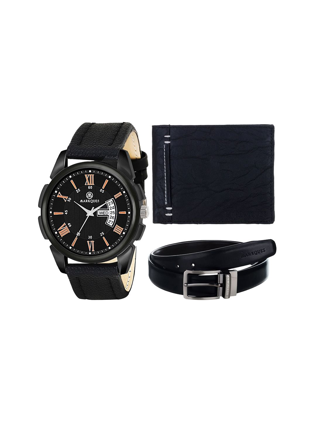 MARKQUES Men Black Leather Accessory Gift Set-picture-12