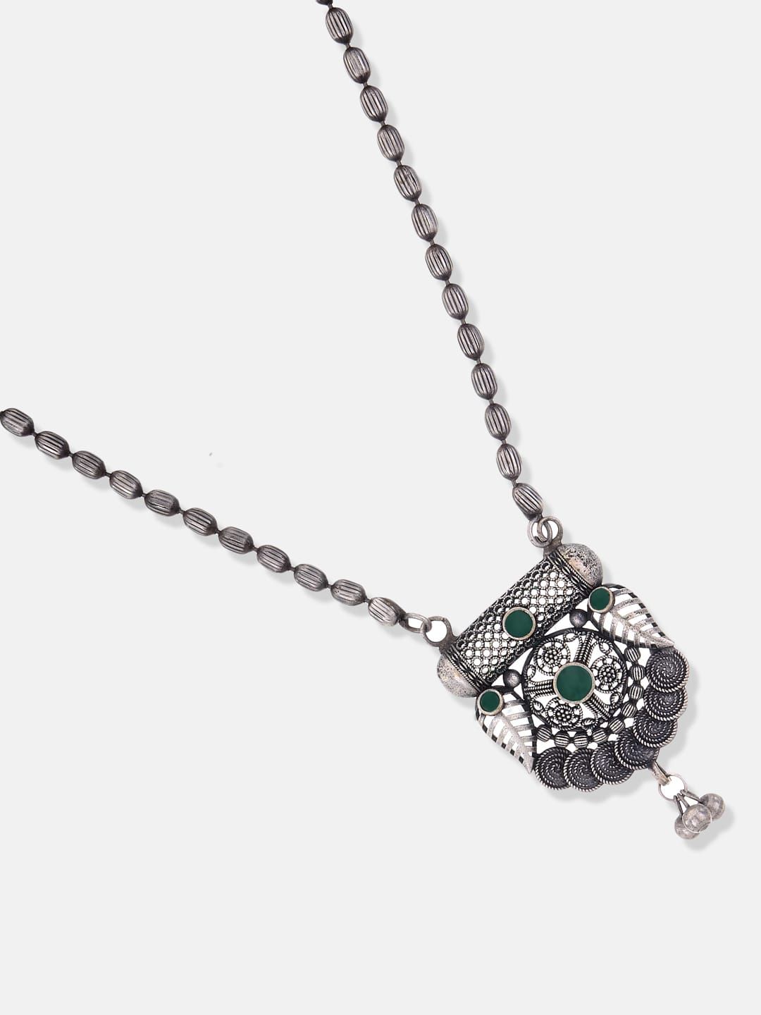 ATIBELLE Silver-Plated Oxidised Necklace