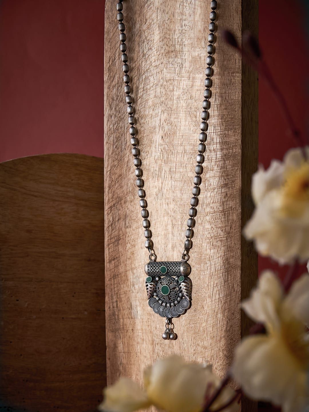 ATIBELLE Silver-Plated Oxidised Necklace