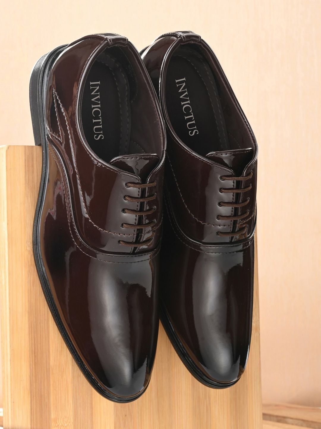 INVICTUS Men Brown Formal Oxfords-picture-33