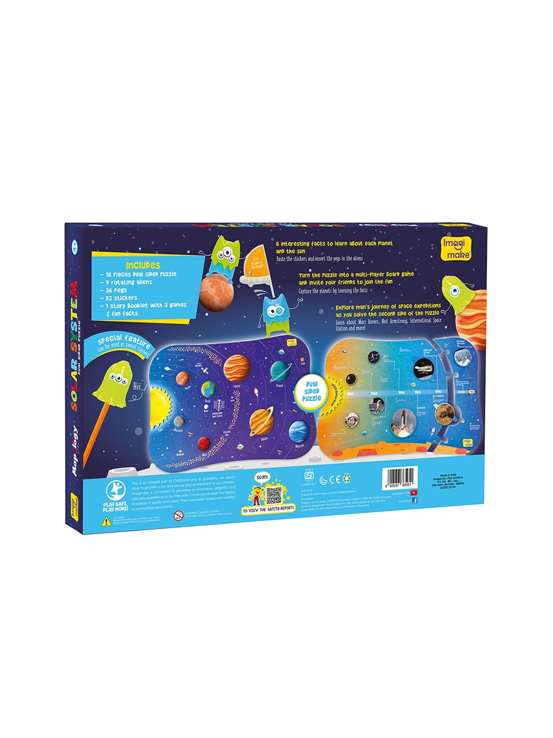 Imagimake Kids Blue Mapology Solar System Duel Sided Puzzle-picture-39