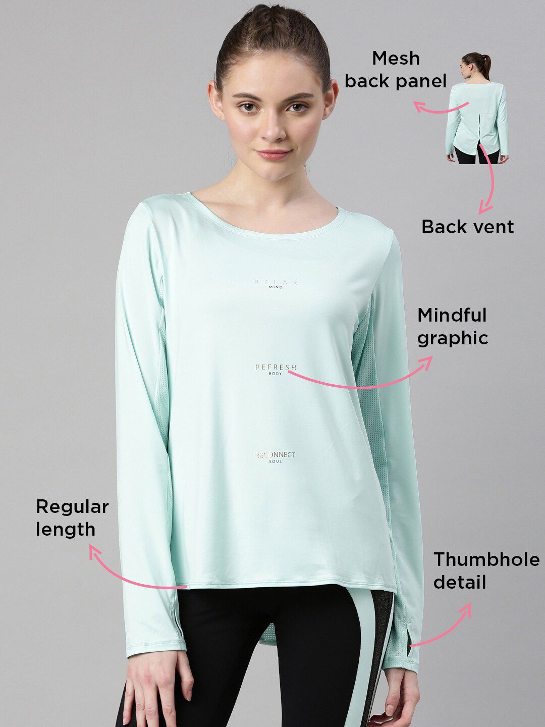 Buy Fitkin Women Black Solid Back Mesh Design Short Sleeves T
