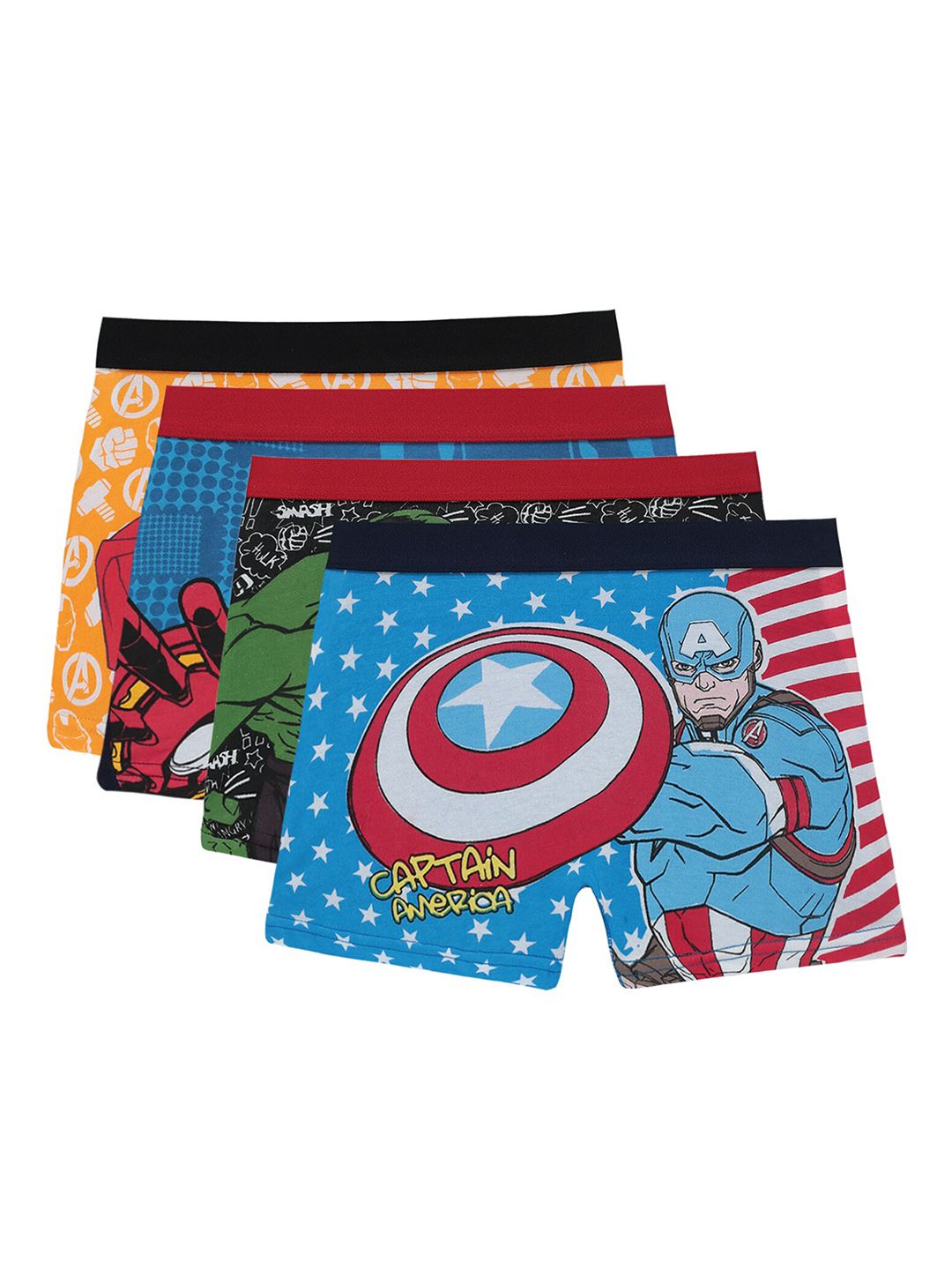 Bodycare Kids Boys Pack Of 4 Short Printed Avengers Superheroes Cotton Trunks-picture-49