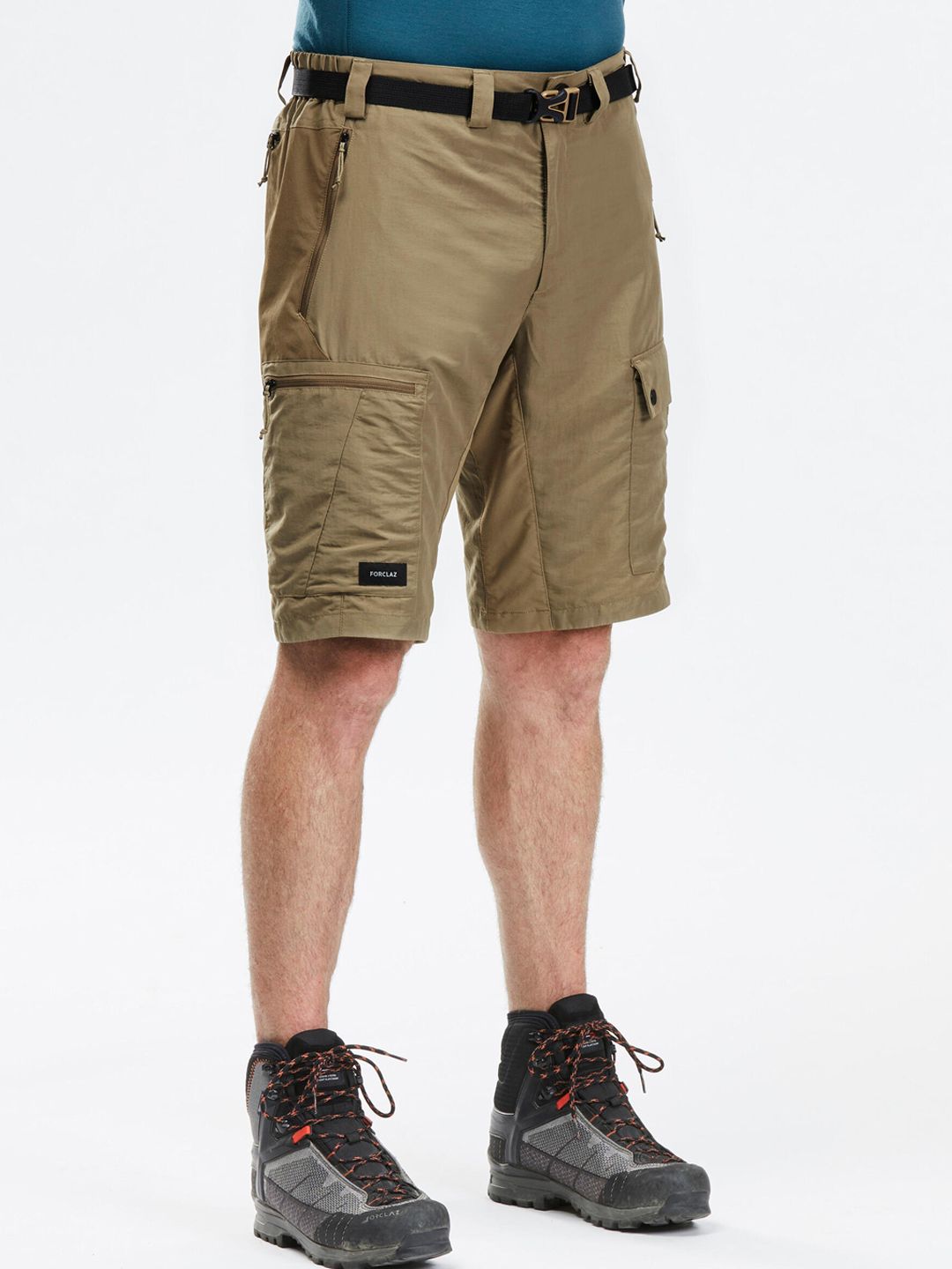 FORCLAZ By Decathlon Men Khaki-Coloured Outdoor Cargo Shorts-picture-41
