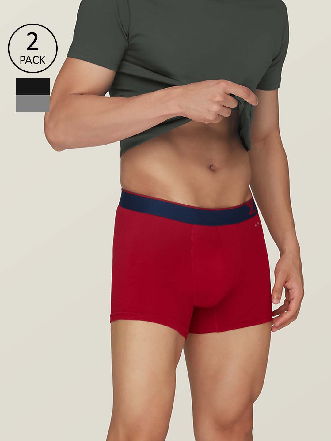 XYXX Men Pack Of 2 Traq Silver Cotton Trunk-picture-37