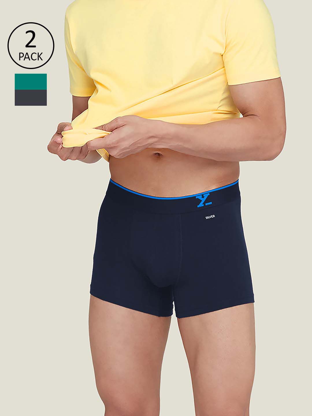 XYXX Men Pack Of 2 Traq Silver Cotton Trunk-picture-41