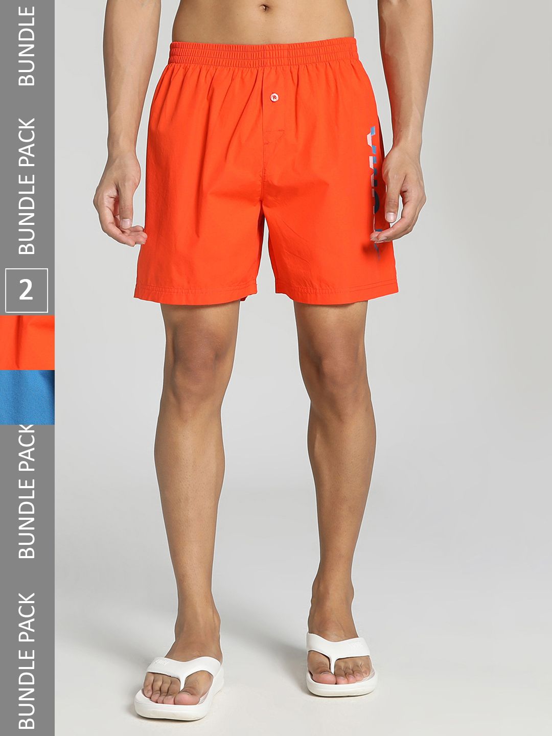 Puma Men Orange & Blue Solid Pack Of 2 Solid Boxers-picture-34