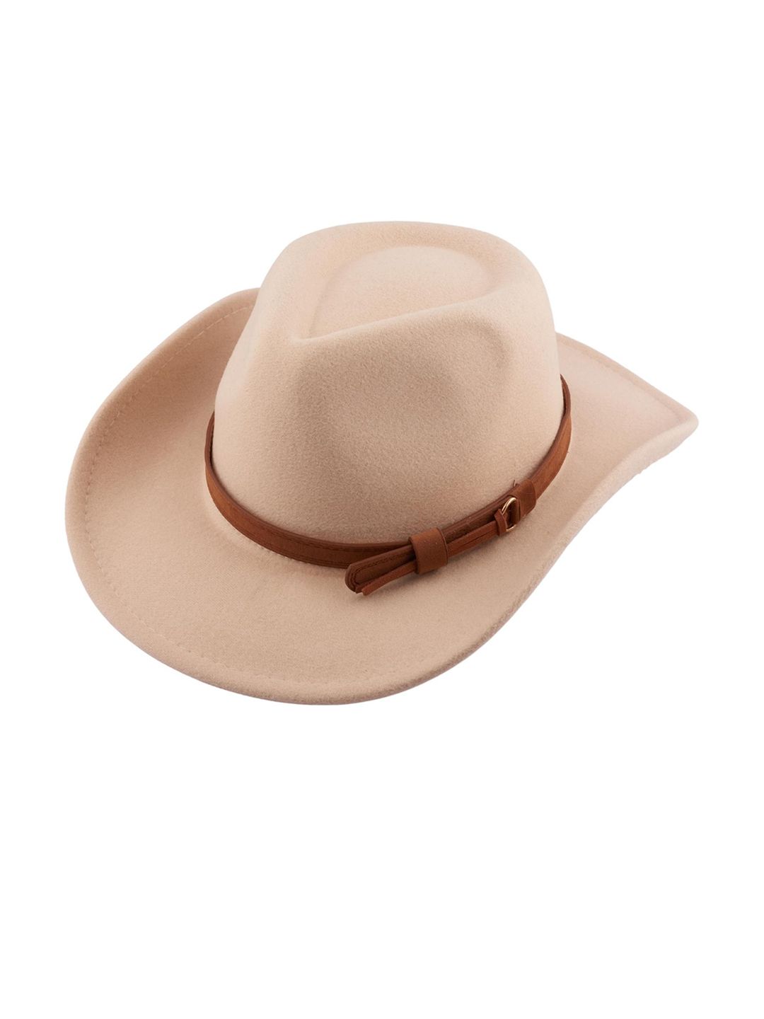 The Tie Hub Woman Cream Cowboy Cream Fedora Hat-picture-51