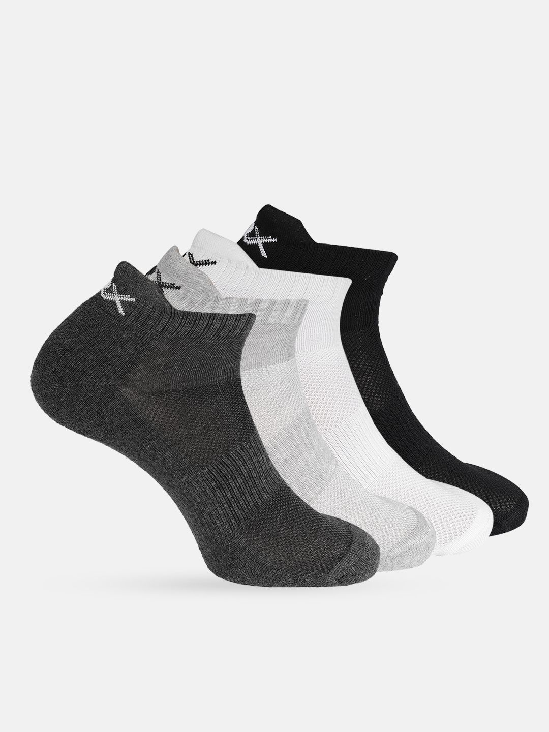 HRX by Hrithik Roshan Men Pack of 4 Patterened Ankle Length Socks-picture-22