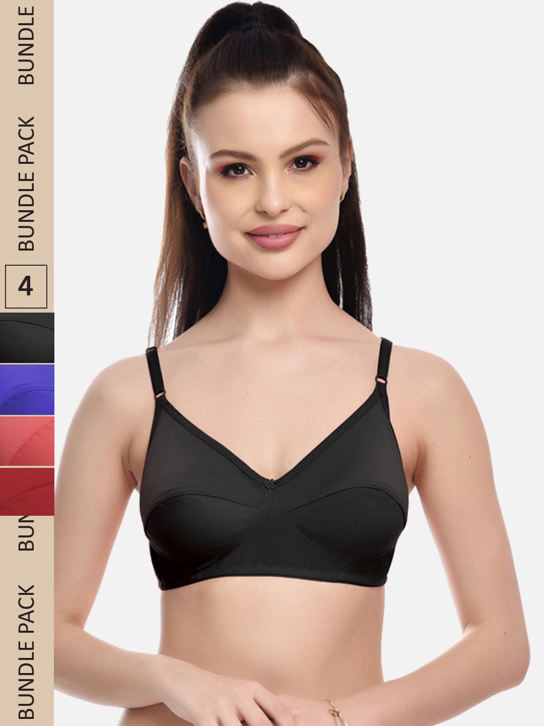 FIMS Women Pack of 4 Cotton Bra