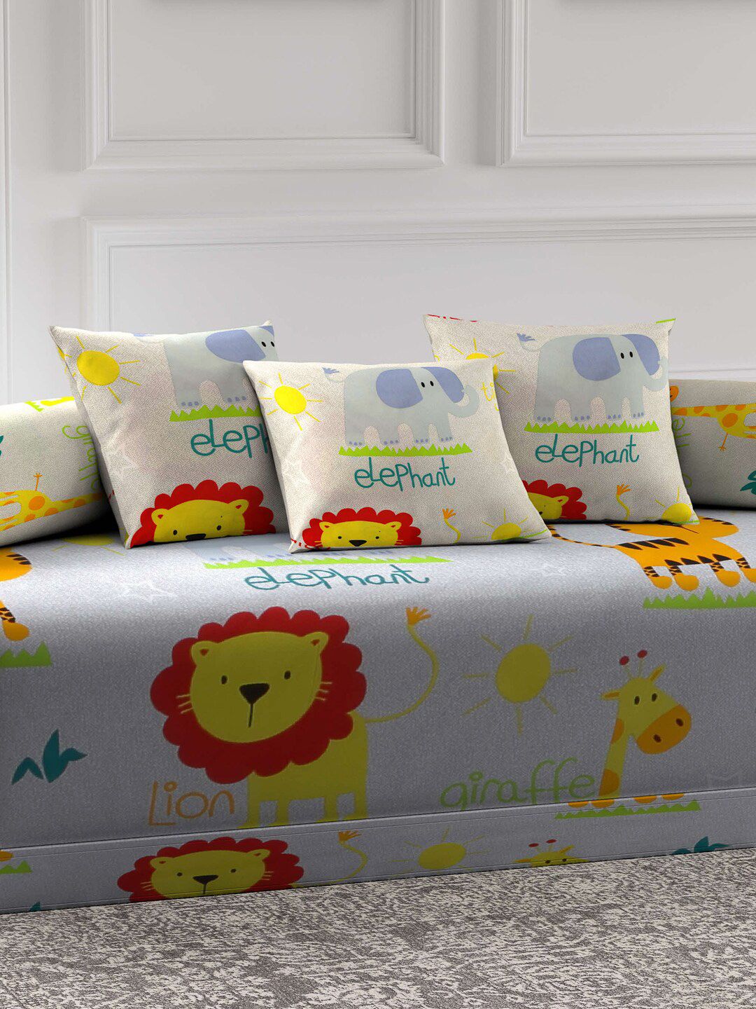 Arrabi Set of 6 Cartoon Characters Printed Diwan Set-picture-11