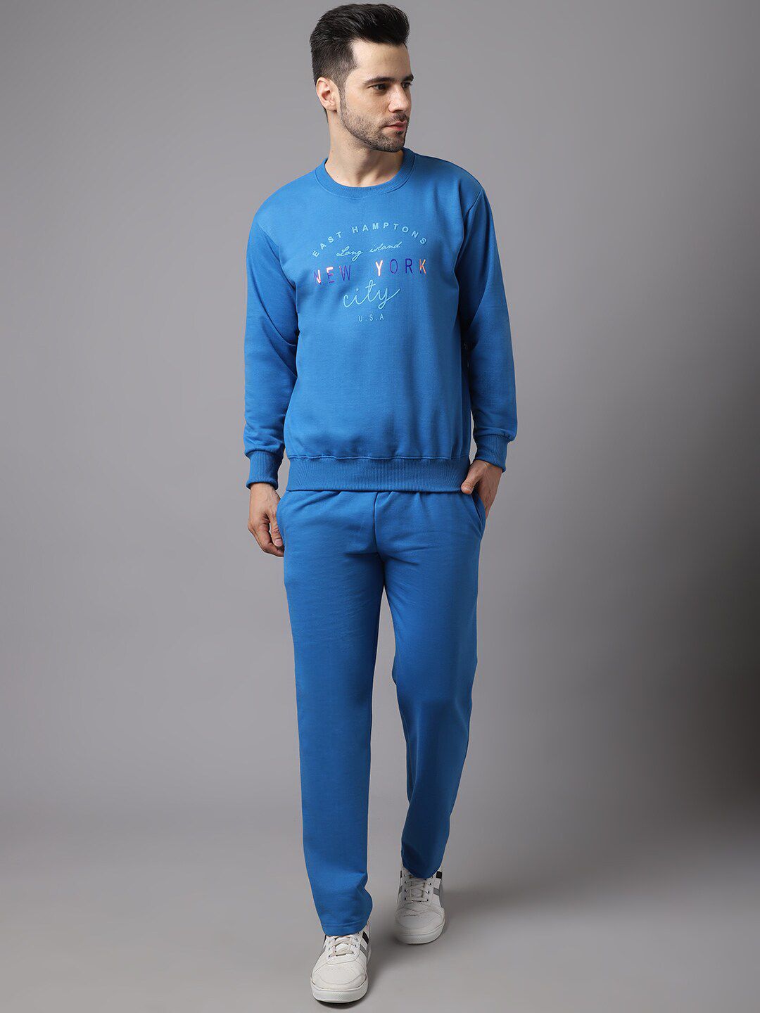 mack jonney VIMAL JONNEY Men Blue Printed Cotton Tracksuit-picture-26