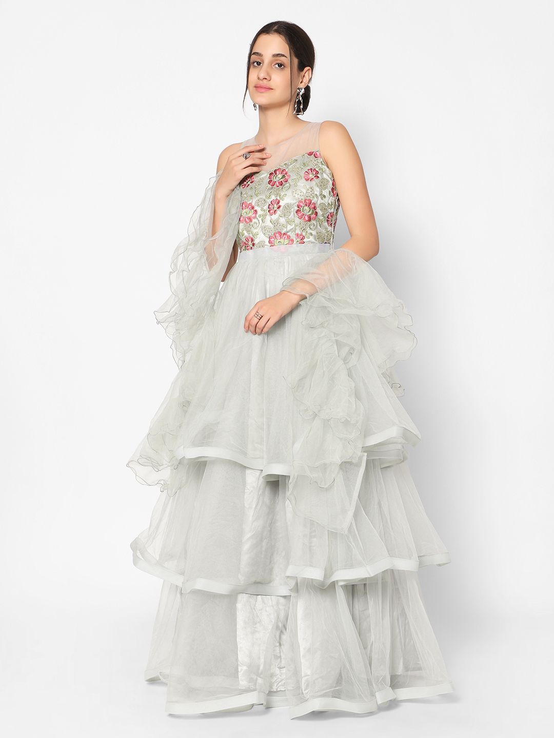 Buy Kiya Grey & Pink Embellished Maxi Dress - Dresses for Women 20064708 | Myntra Buy Kiya Grey & Pink Embellished Maxi Dress - Dresses for Women 20064708 | Myntra