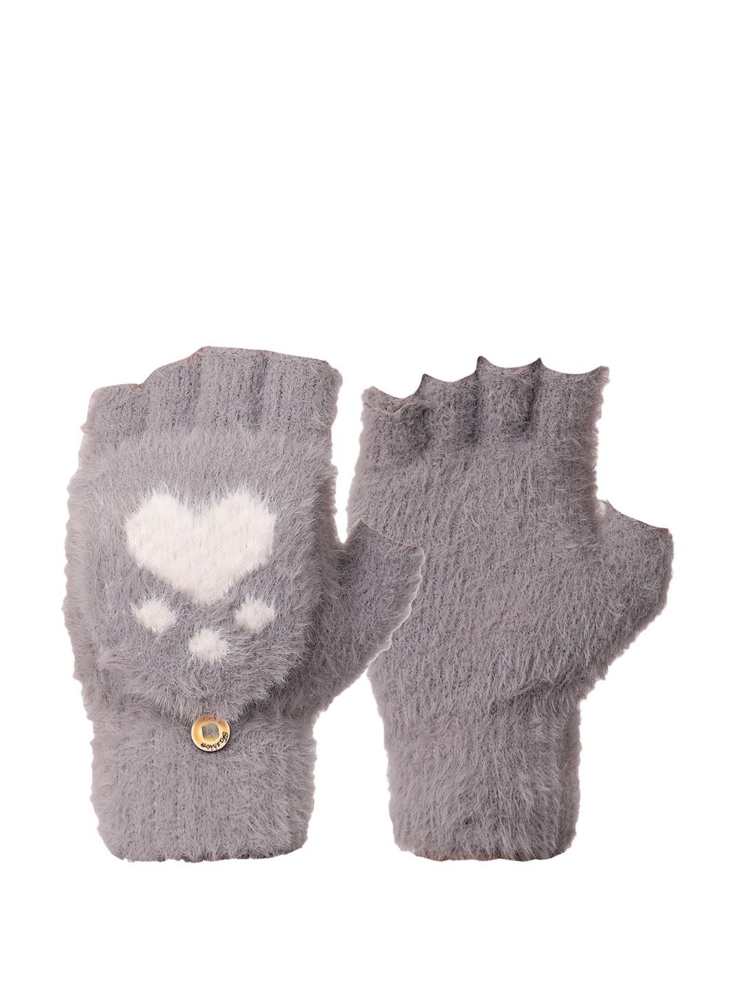 ELLIS Unisex Grey Patterned Hand Gloves-picture-45