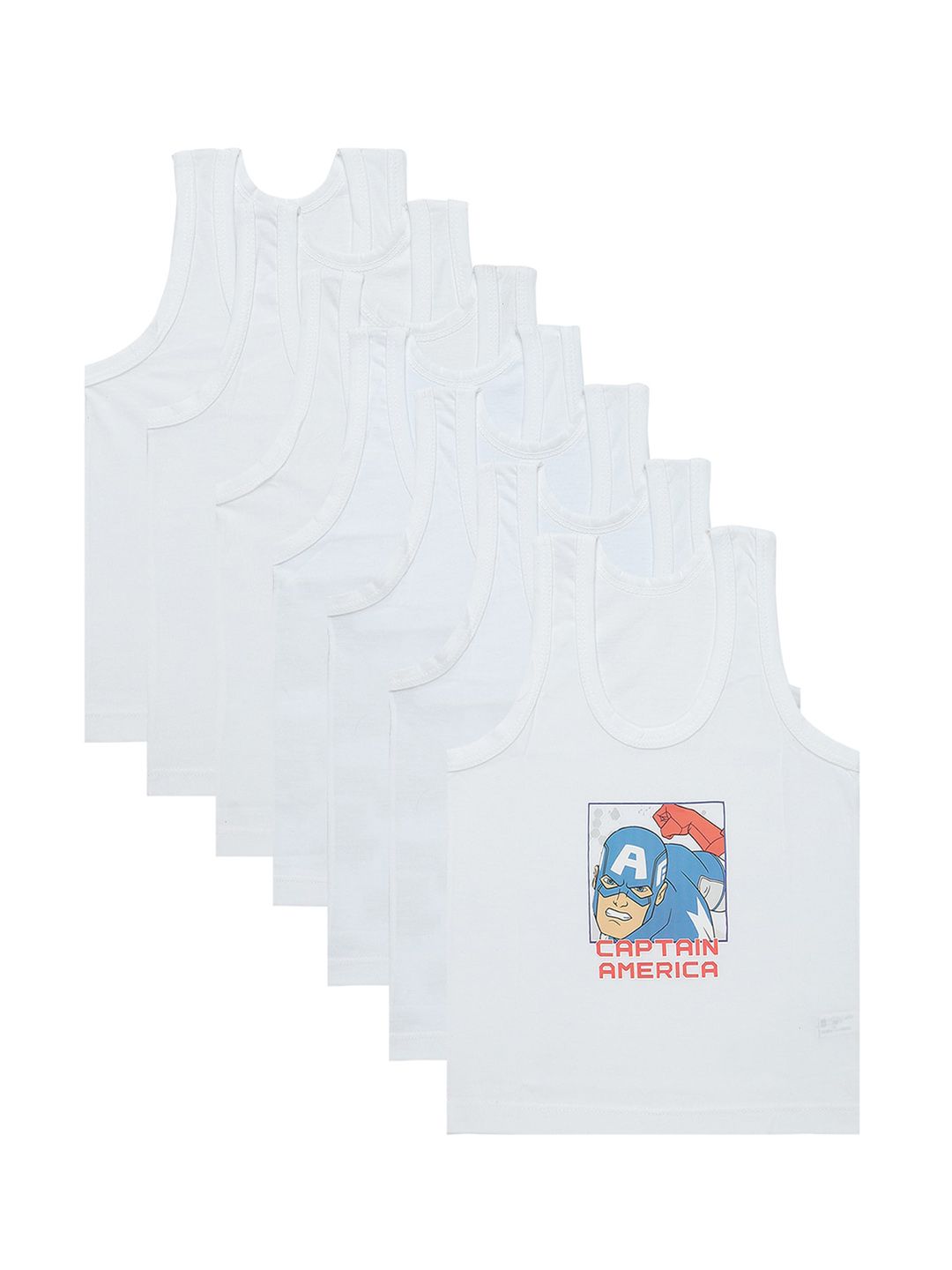 Bodycare Kids Boys Pack Of 3 White Avengers Cotton Innerwear Vests-picture-10