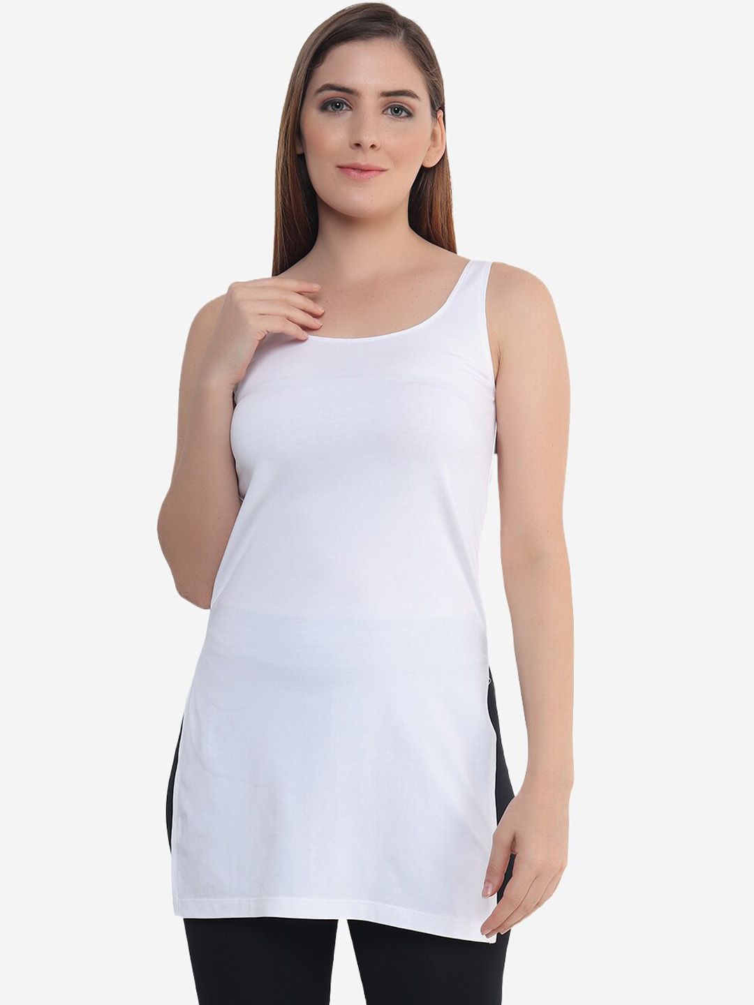 Beau Design Women White Solid Kurti Slip Camisole-picture-24