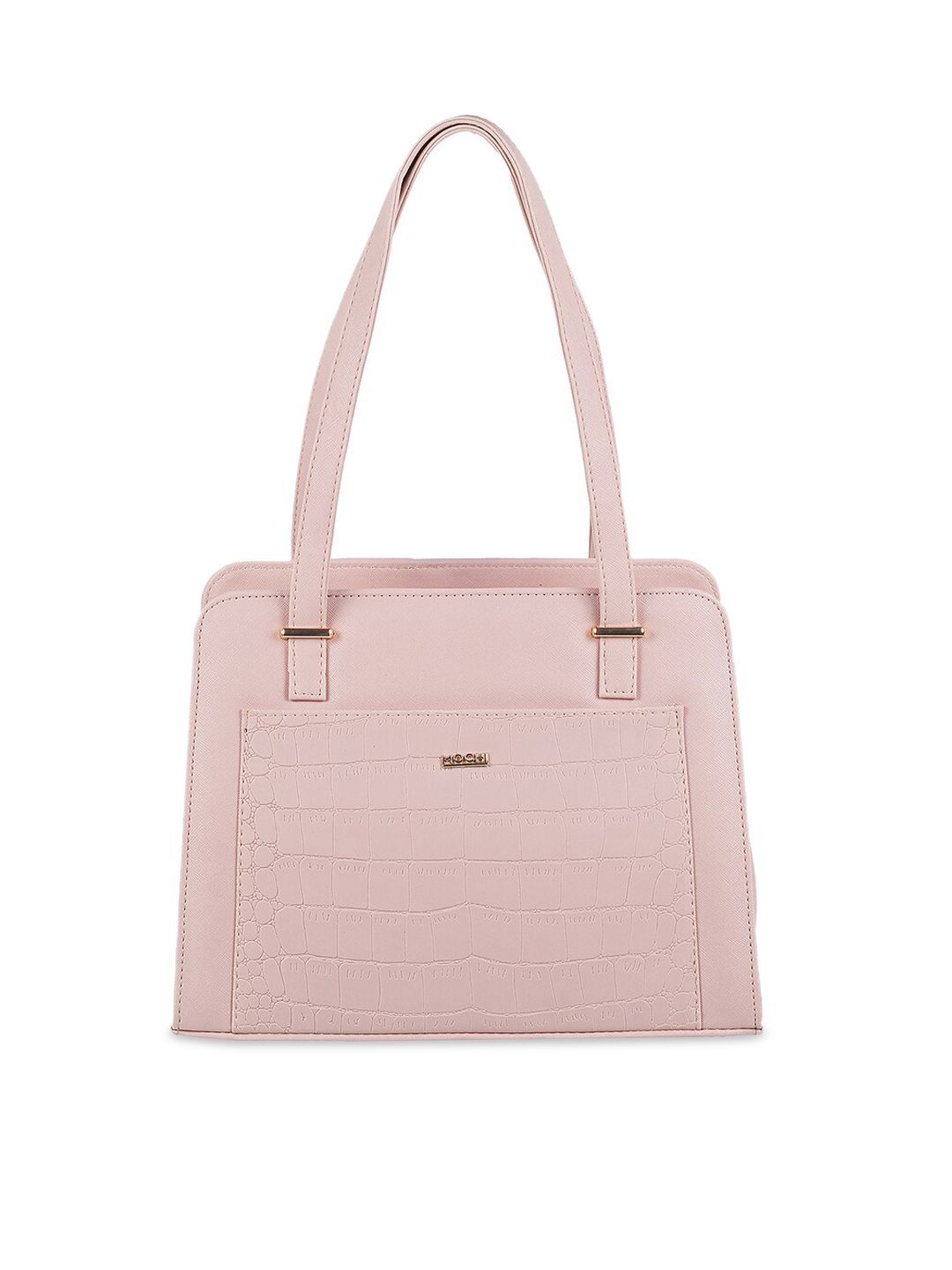 Mochi Pink Textured PU Structured Satchel-picture-21