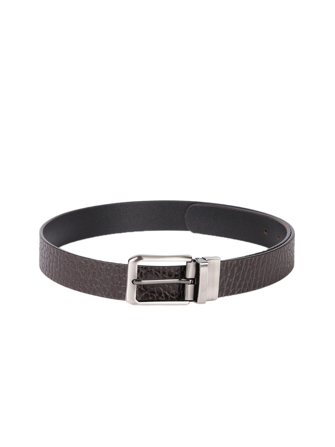 Hidesign Men Brown & Black Textured Reversible Leather Belt-picture-14