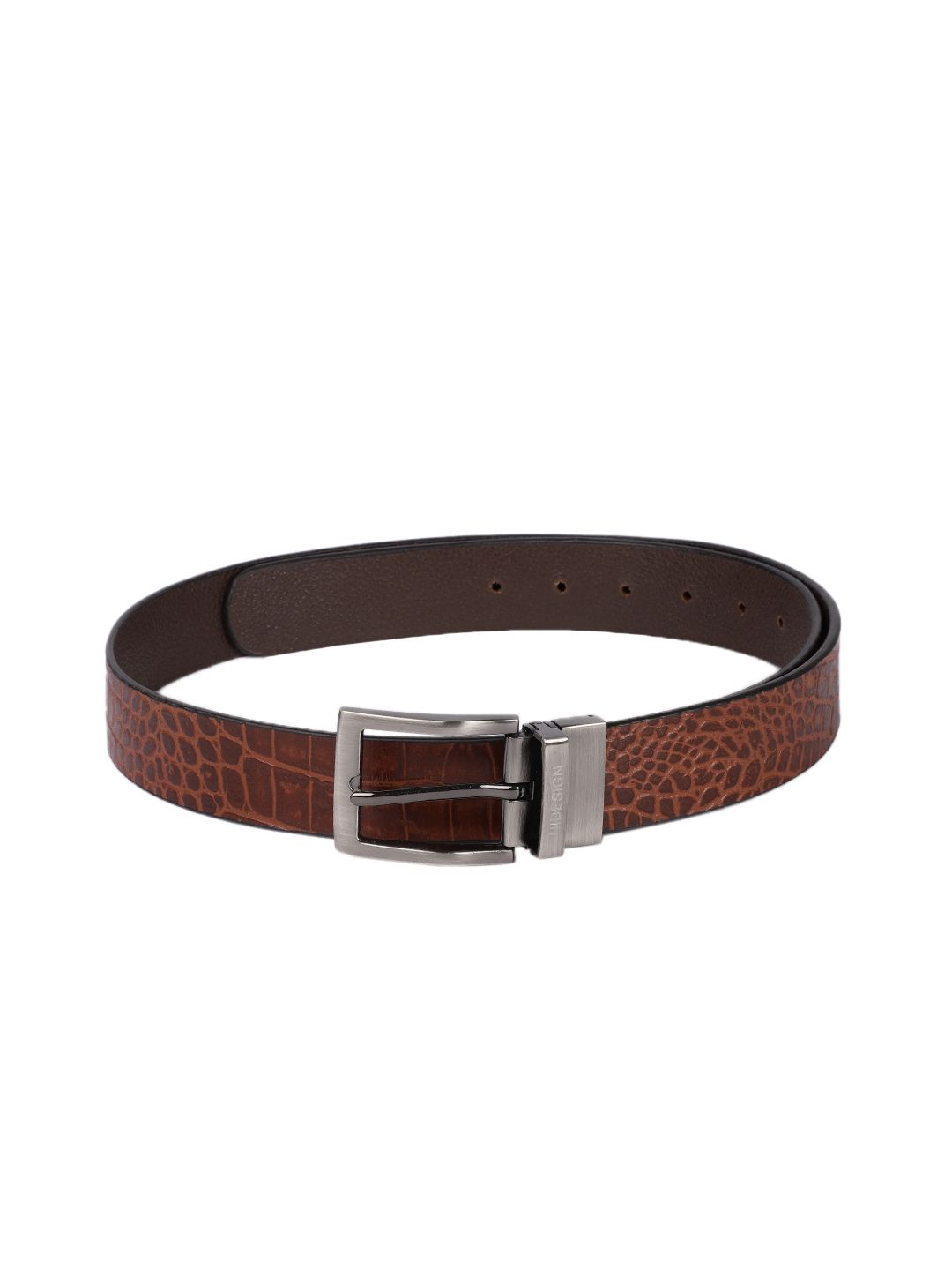Hidesign Men Tan Brown Textured Reversible Leather Belt-picture-16