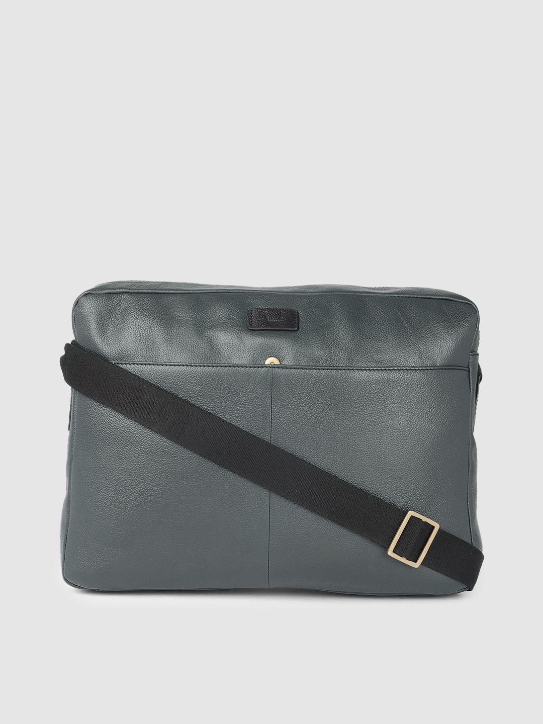 Hidesign Men Navy Blue Leather Laptop Bag