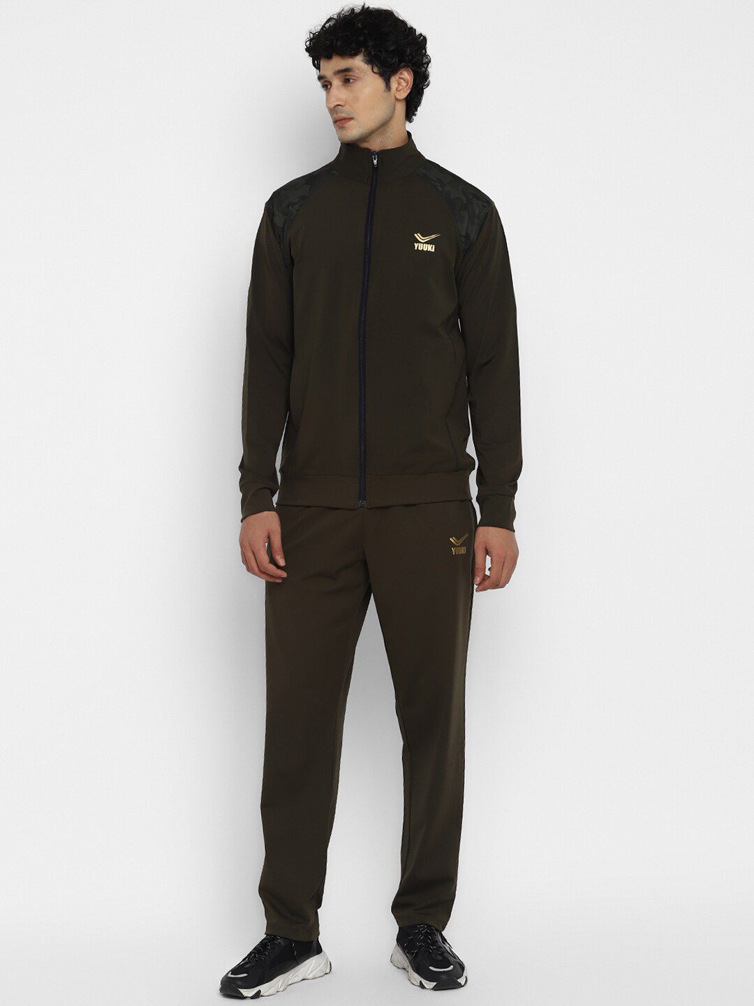 Yuuki Men Olive Solid Tracksuits-picture-46