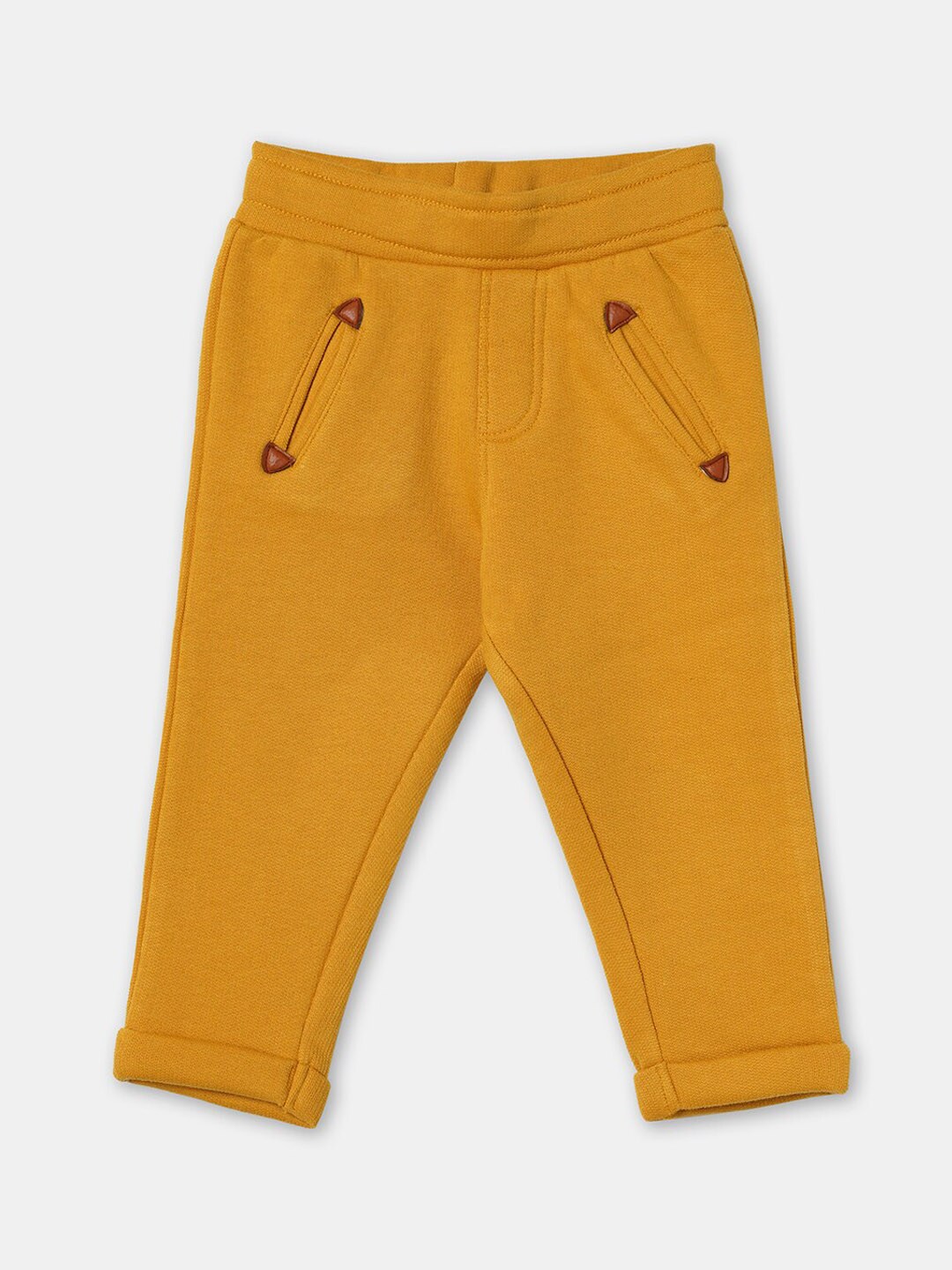 R&B Boys Yellow SolidCotton Track Pants