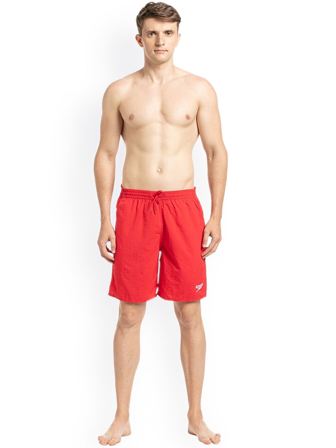 Speedo Men Red Solid Swim Bottoms-image-3
