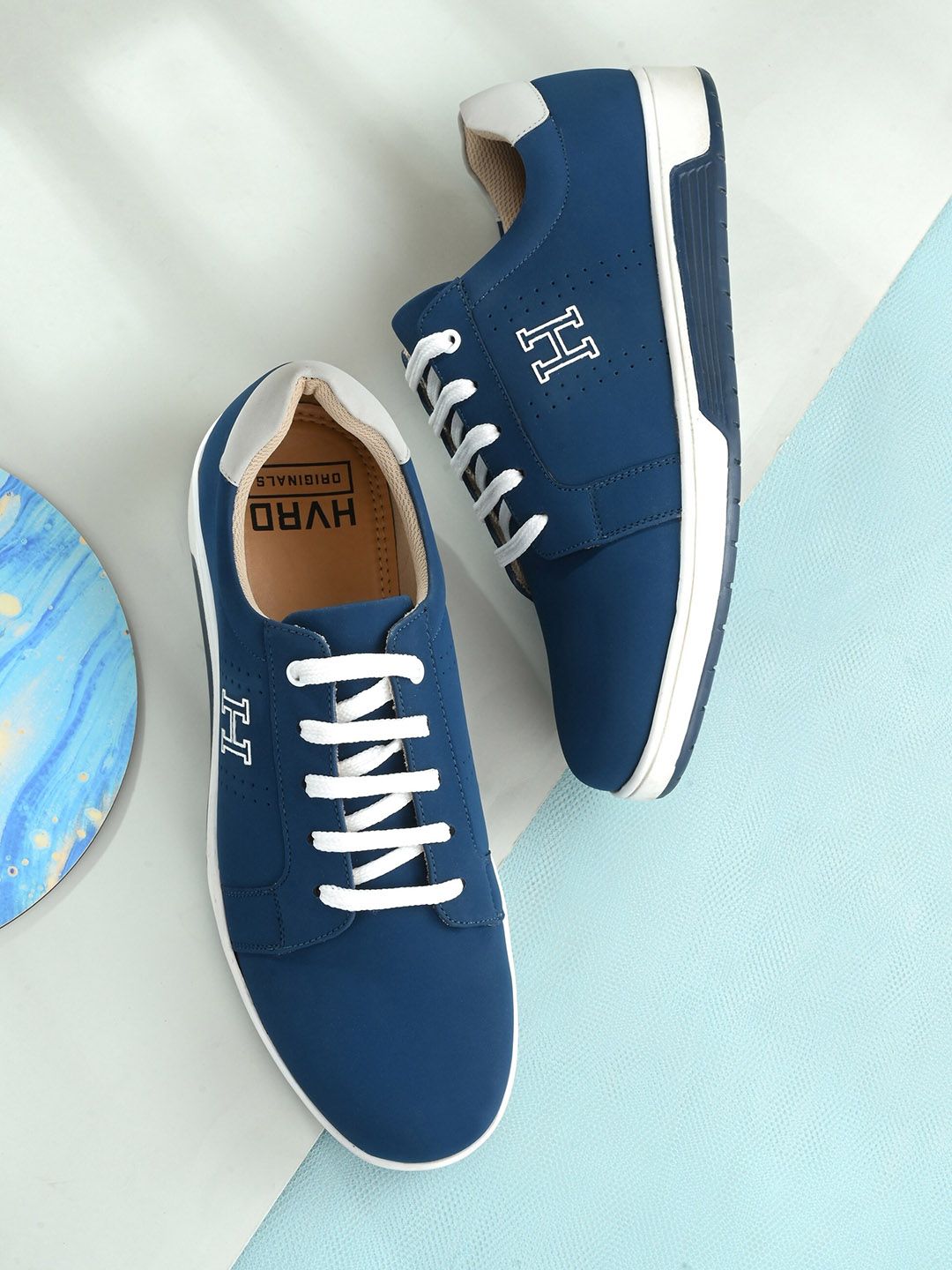 Harvard Men Blue Perforations Synthetic Leather Sneakers-picture-12