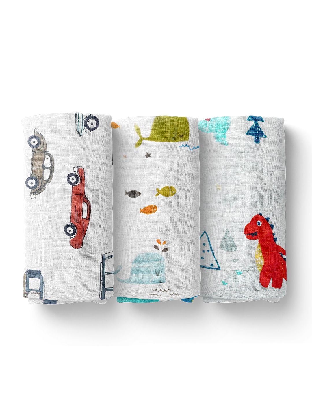 Moms Home Infants Pack Of 3 Printed Muslin Swaddle-image-24