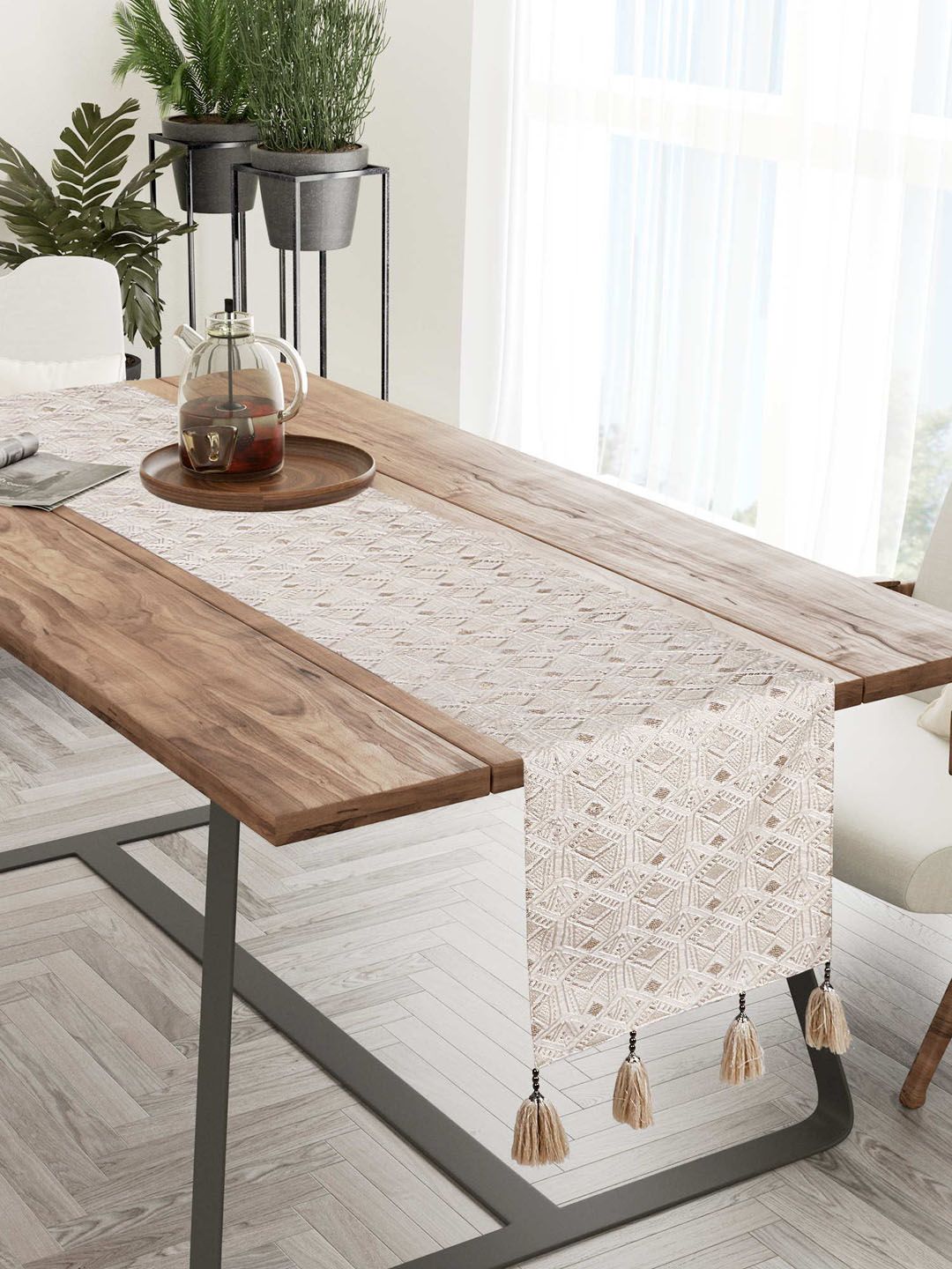 Mezposh 6 Seater Embroidered Table Runner-image-2