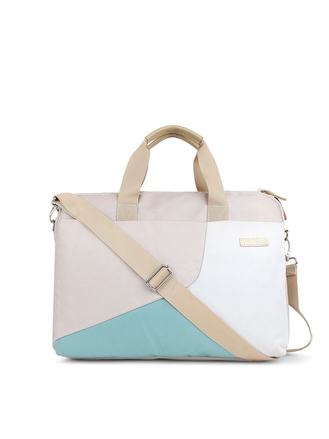 PROBUS Unisex Grey & Blue Colourblocked Laptop Bag-picture-24