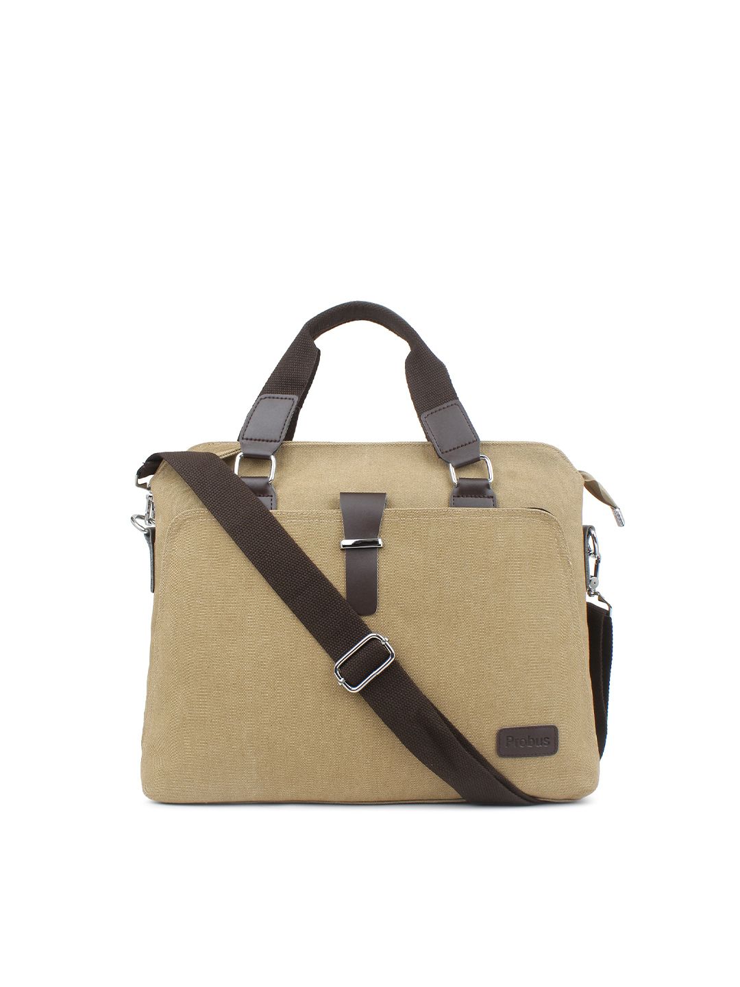 PROBUS Unisex Brown PU Laptop Bag-picture-15