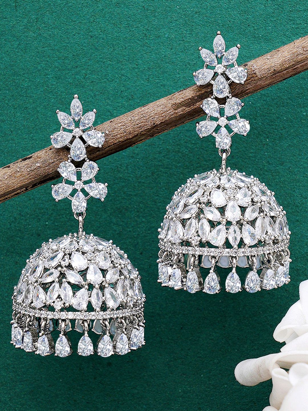KARATCART Contemporary Jhumkas Earrings-picture-47