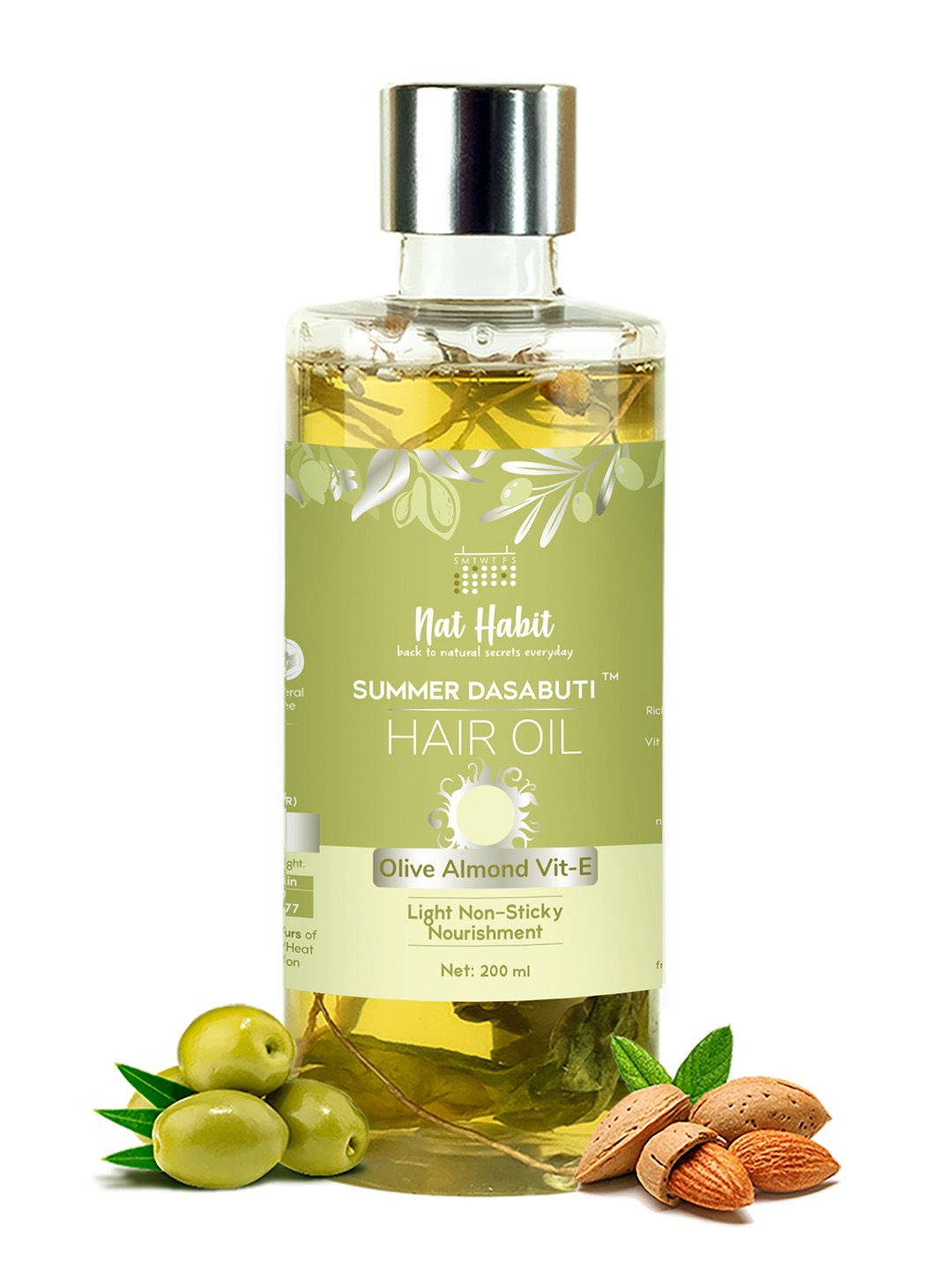 Nat Habit Olive Almond Vit-E Summer Dasabuti Light  Non-Sticky Hair Oil- 200ml-picture-40