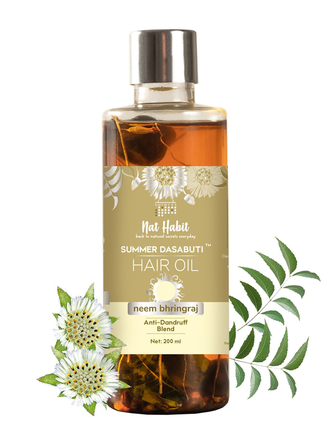 Nat Habit Neem Bhringraj Summer Dasabuti Hair Oil For Anti-Dandruff Blend - 200ml-picture-29