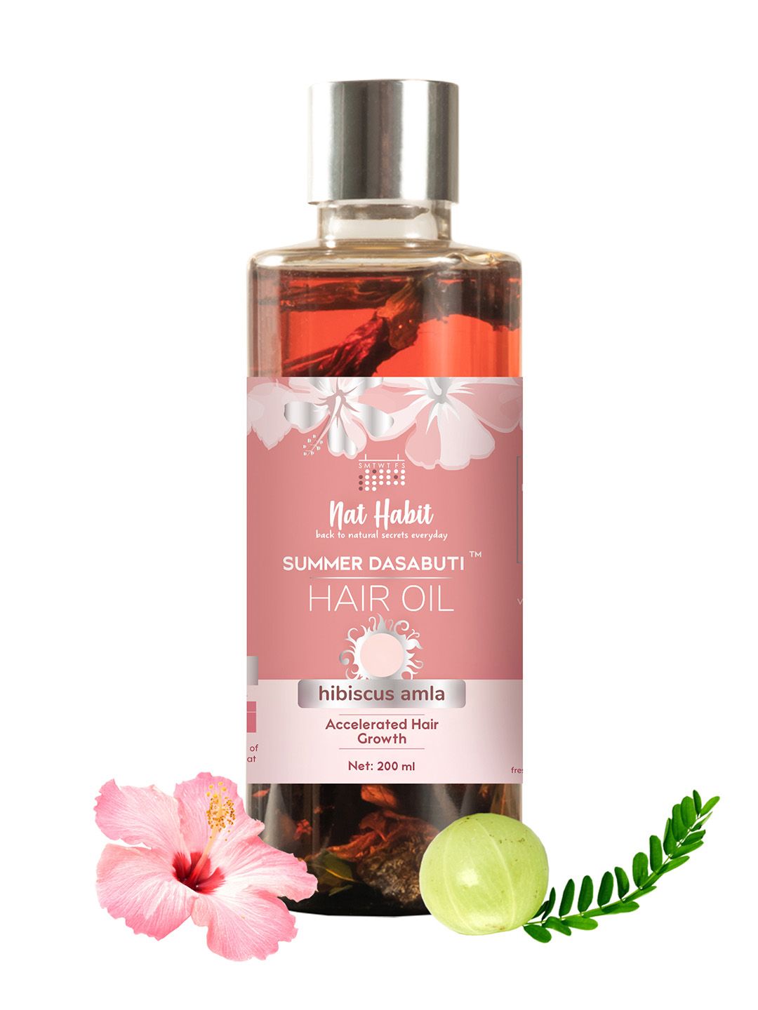 Nat Habit Hibiscus Amla Summer Dasabuti Hair Oil For Accelerated Hair Growth - 200ml-picture-43