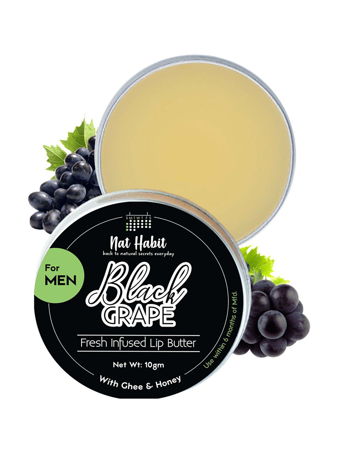 Nat Habit Men Black Grape Fresh Infused Lip Butter with Ghee  Honey - 10g-picture-0