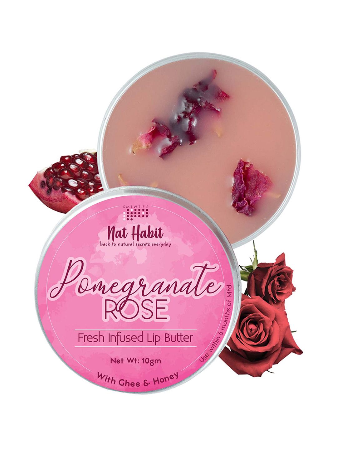 Nat Habit Pomegranate Rose Fresh Infused Lip Butter with Ghee  Honey - 10g-picture-27