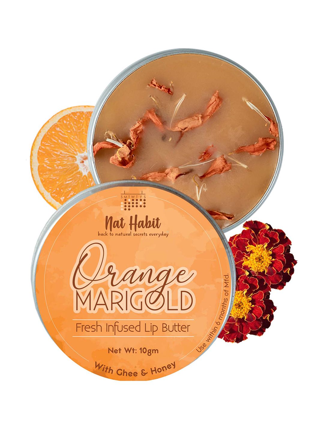 Nat Habit Orange Marigold Fresh Infused Lip Butter with Ghee  Honey - 10g-picture-5