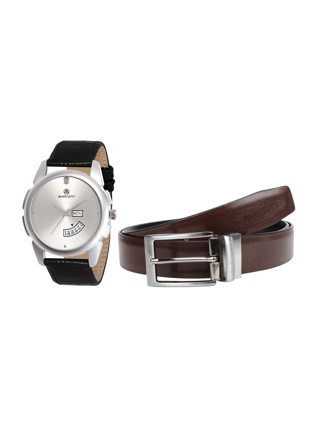 MARKQUES Men Solid Leather Watch and Belt Combo Gift Set-picture-15