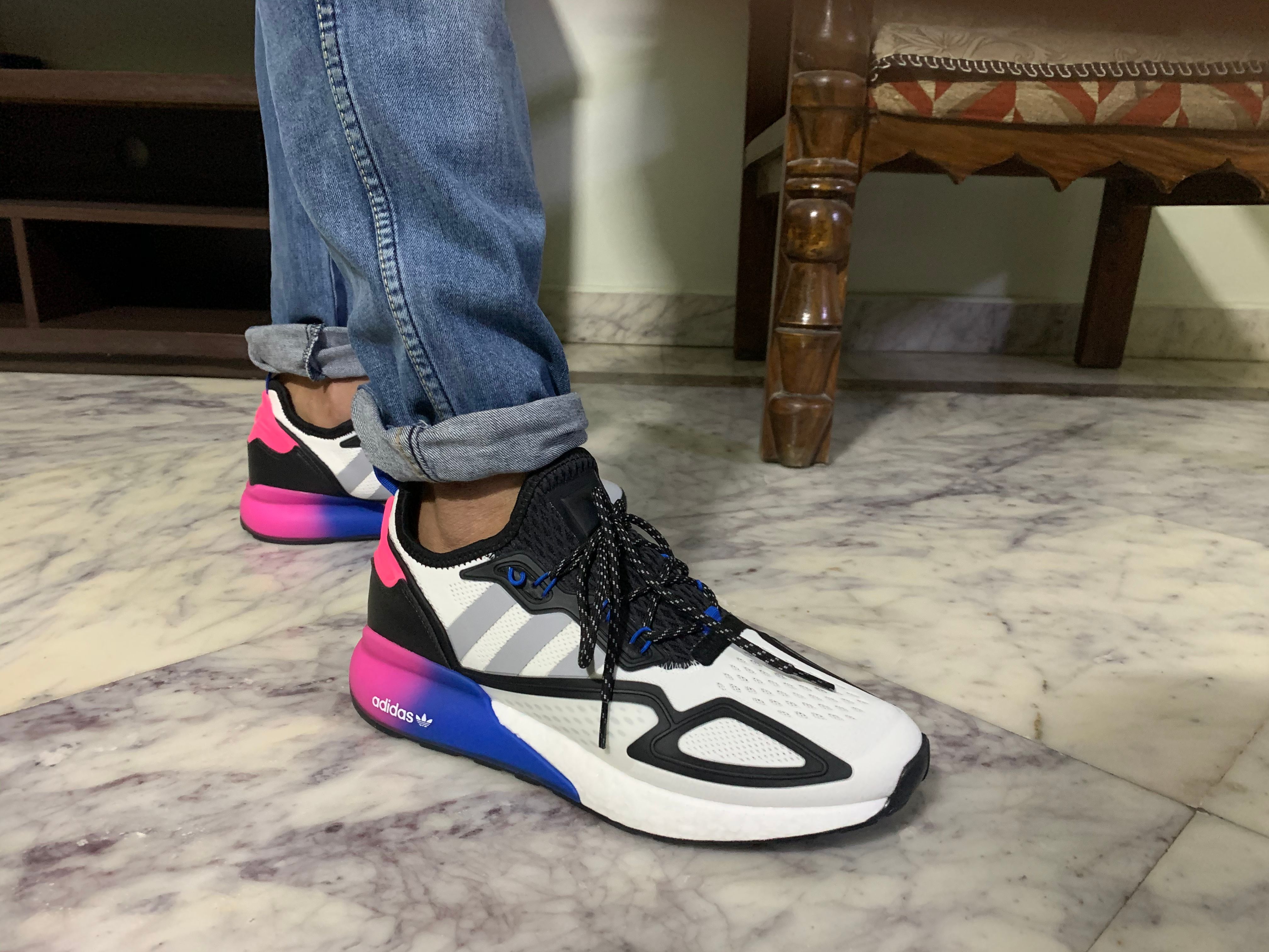 Buy ADIDAS Originals Men Blue ZX 2K Boost Solid Sneakers - Casual