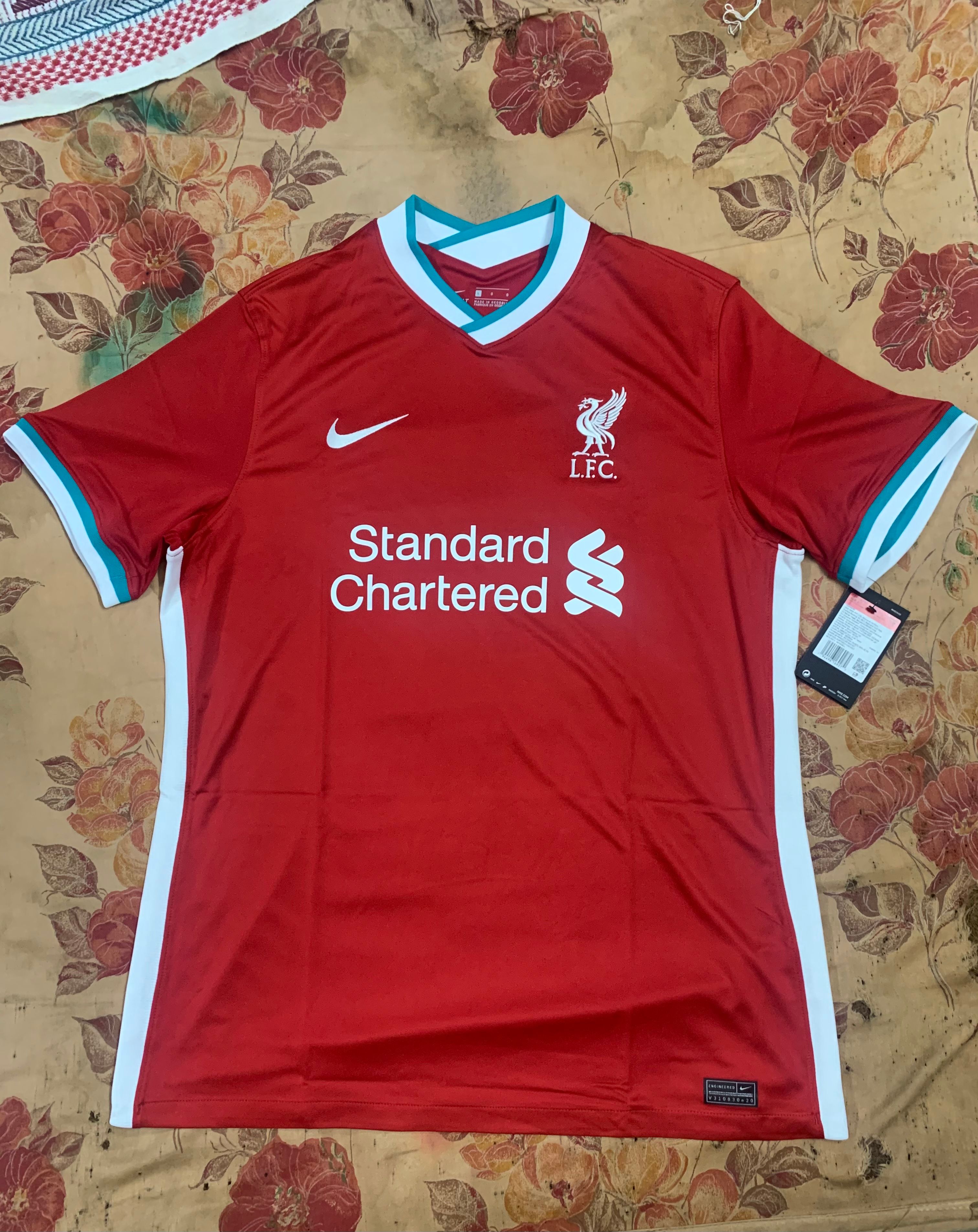 Buy Nike Men Red Standard Fit Printed DRI-FIT Liverpool BRT JSY SS