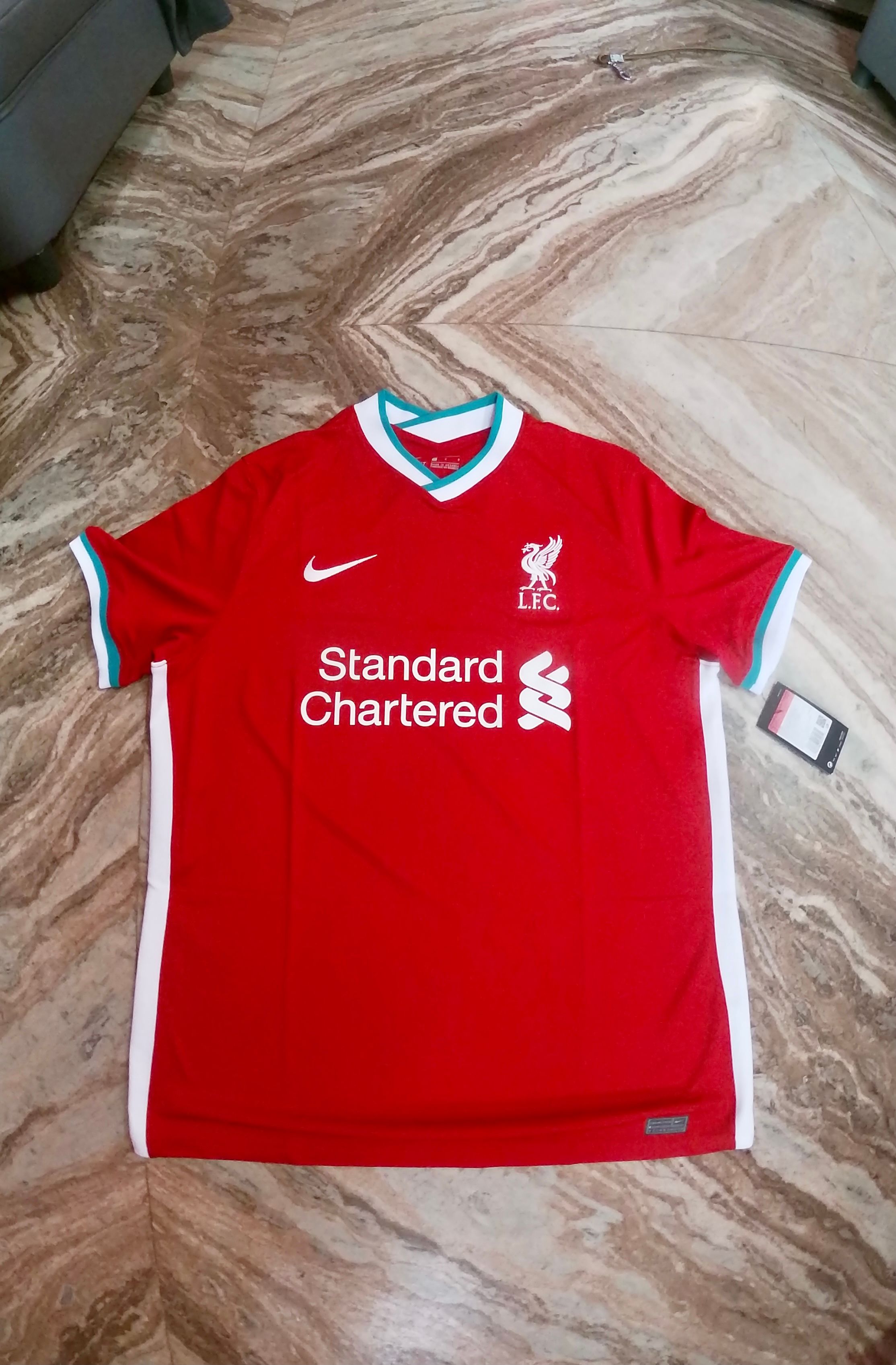 Buy Nike Men Red Standard Fit Printed DRI-FIT Liverpool BRT JSY SS