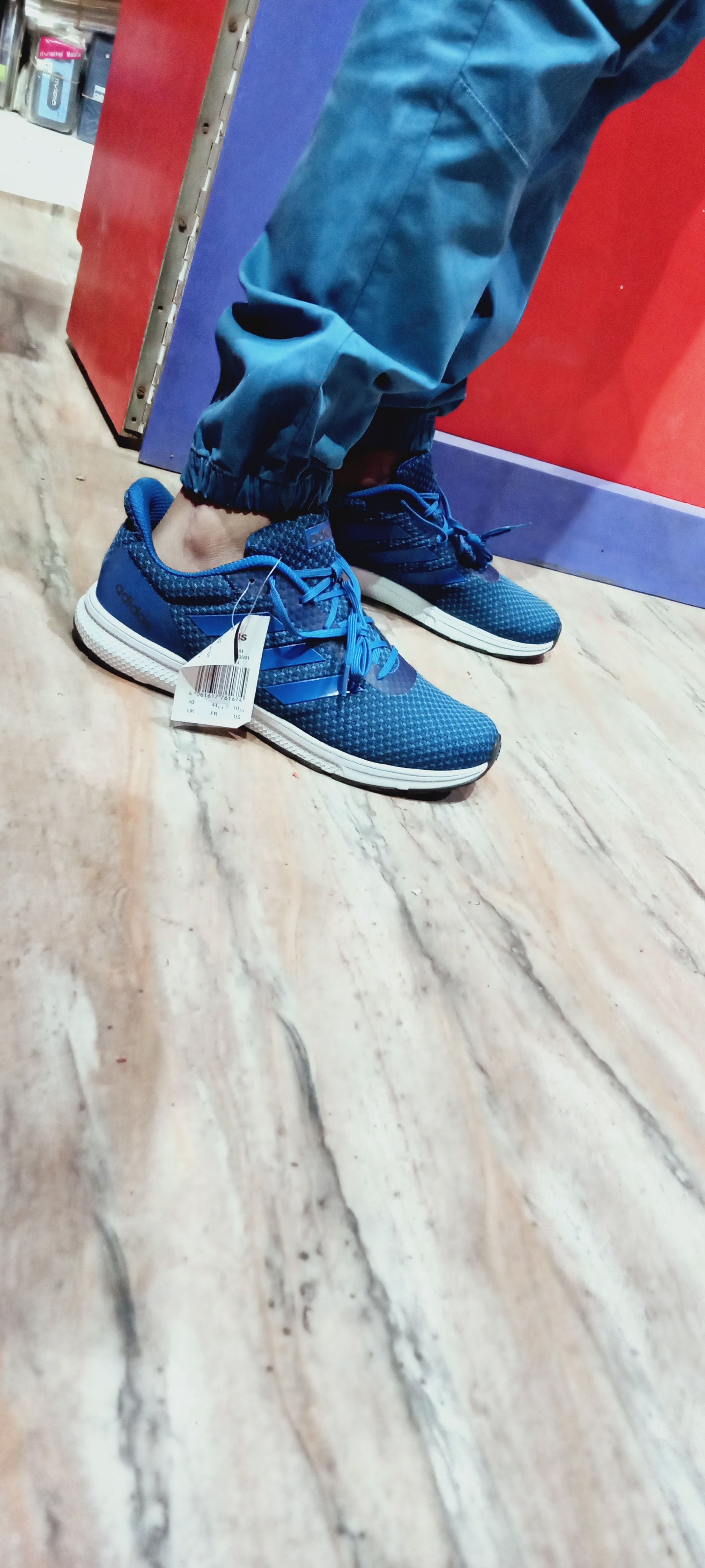 Buy ADIDAS Men Blue & Charcoal Grey NAYO 2.0 Woven Design Running Shoes -  Sports Shoes for Men 8617875 | Myntra